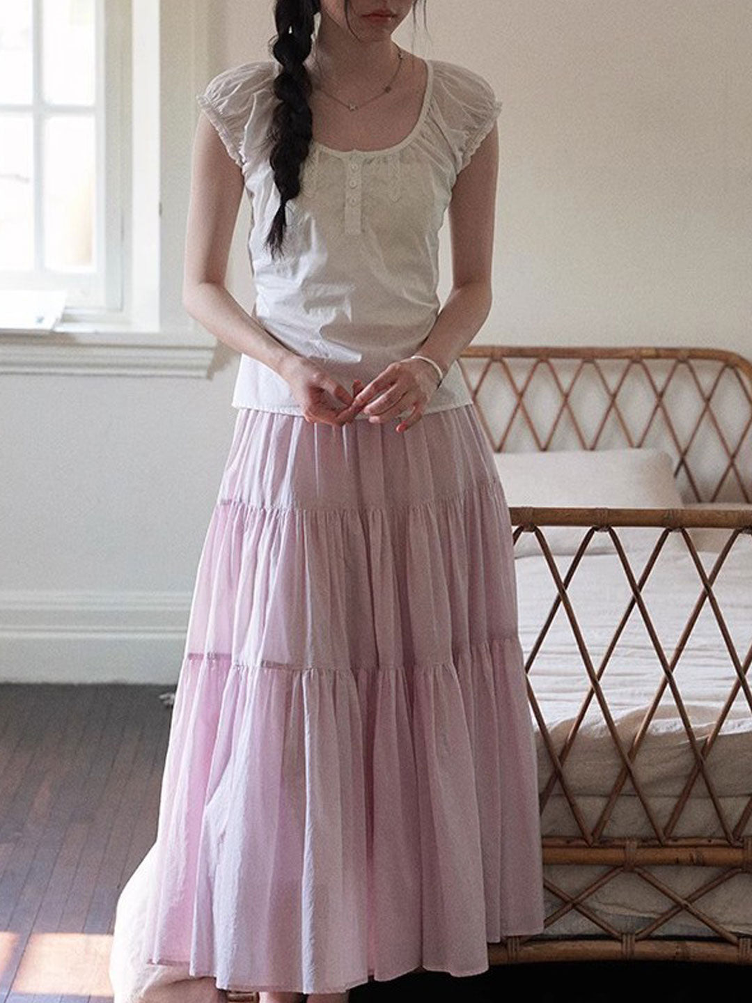 Kylie Retro Crew Neck Embroidered Lace Top