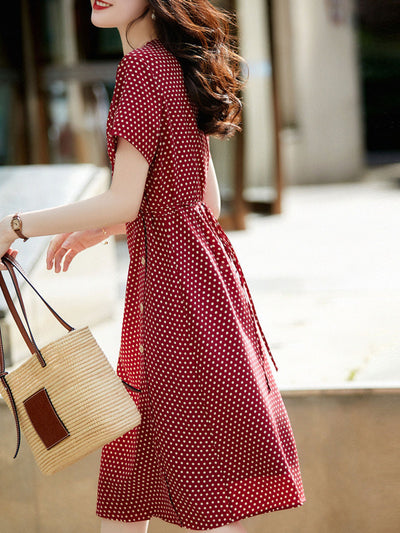 Kayla Vintage Polka Dot Strappy Dress