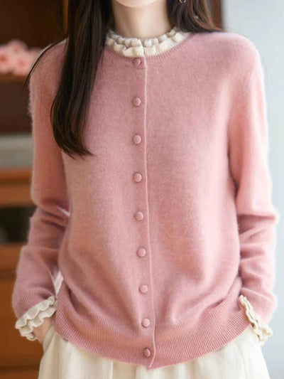 Sofia Classic Auricular Mock Two-Piece Knitted Cardigan