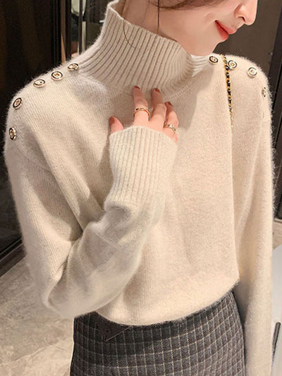 Isabella Casual Loose Turtleneck Knitted Sweater