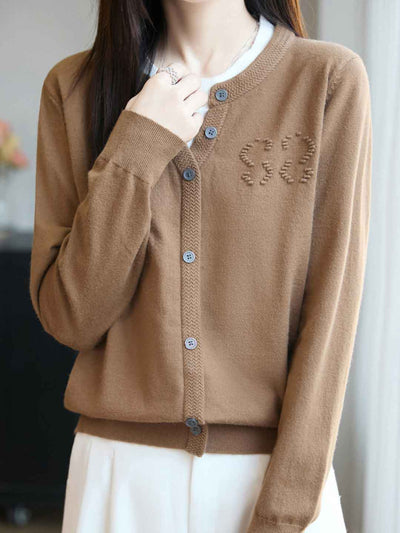 Sophie Casual Crew Neck Mock Two-Piece Pullover Knitted Top