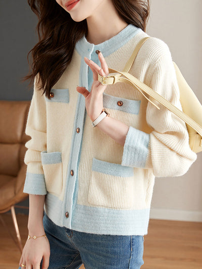 Sarah Classic Crew Neck Knitted Cardigan