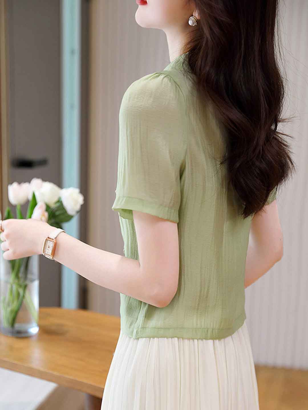 Sophia Elegant Panel Chiffon Top