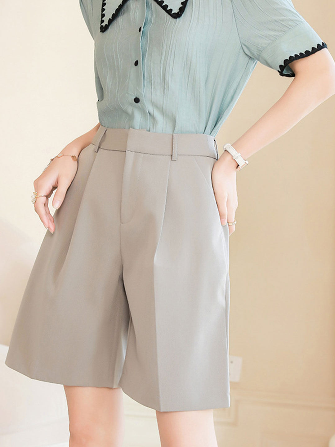 Alisa Casual Suit High Waist Shorts