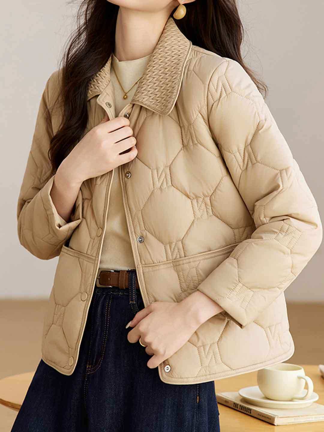 Ella Classic Lapel Solid Color Winter Coat