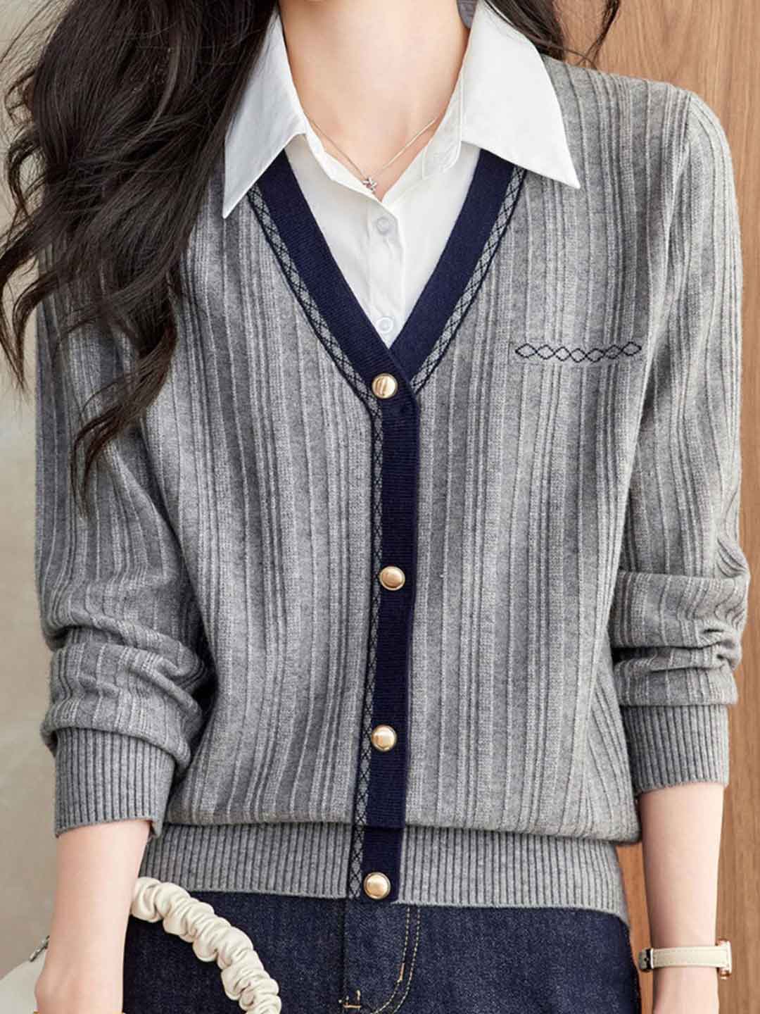 Jasmine Casual Colorblocked Mock Two-Piece Top