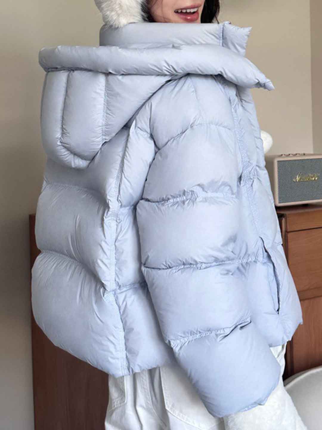 Addison Loose Solid Color Winter Hooded Coat