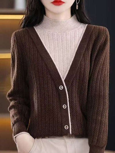 Madison Classic Contrast Turtleneck Knitted Sweater