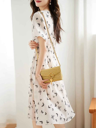 Emma Elegant Butterfly Printed Dress