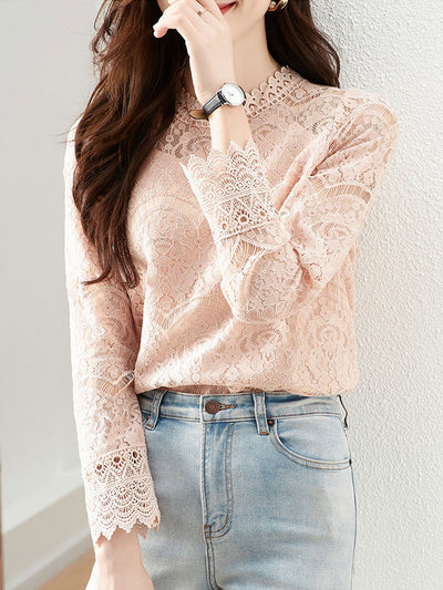 Genesis Classic Crew Neck Lace Blouse