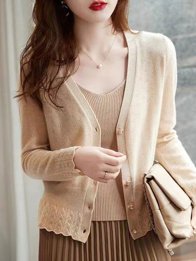 Sophia Elegant V-Neck Knitted Cardigan