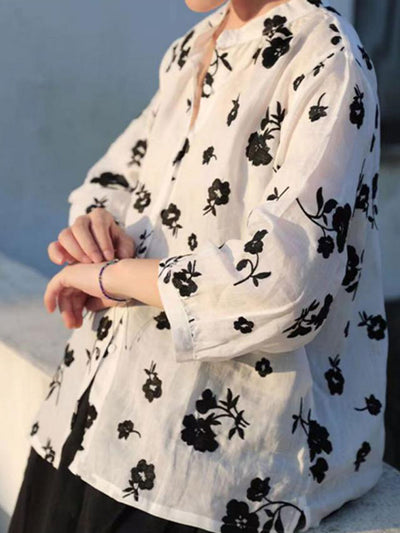 Camila Retro Floral Printed Blouse