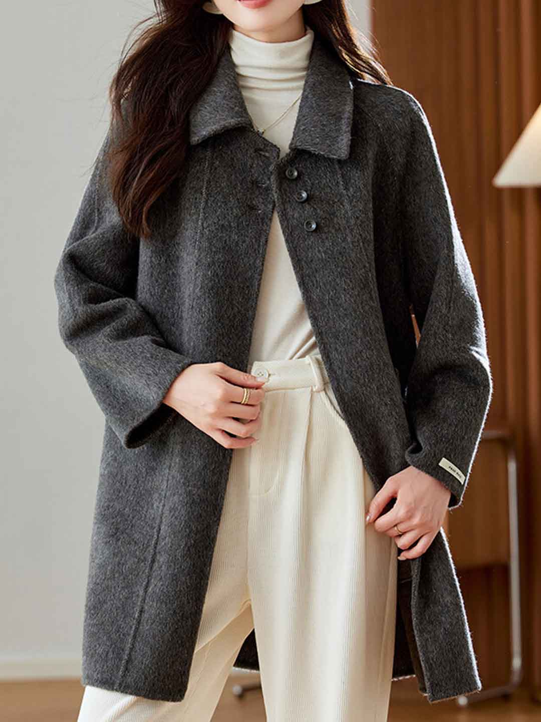 Ava Elegant Lapel Winter Trench Coat