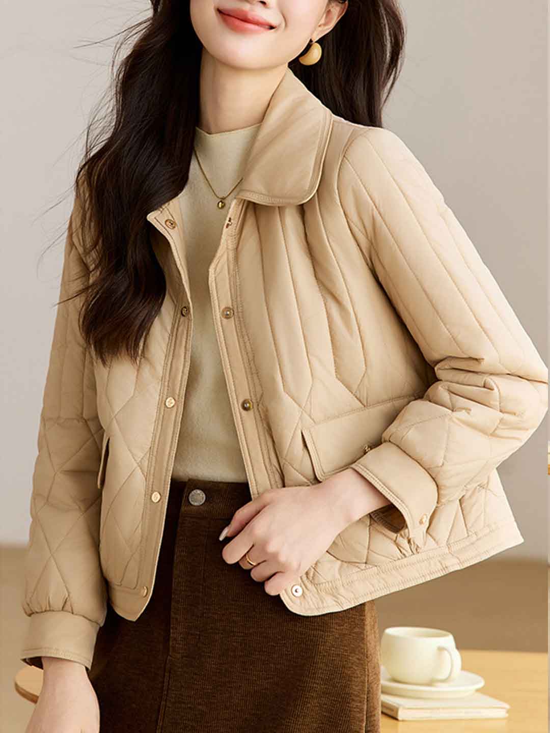 Madison Classic Lapel Diamond Winter Coat