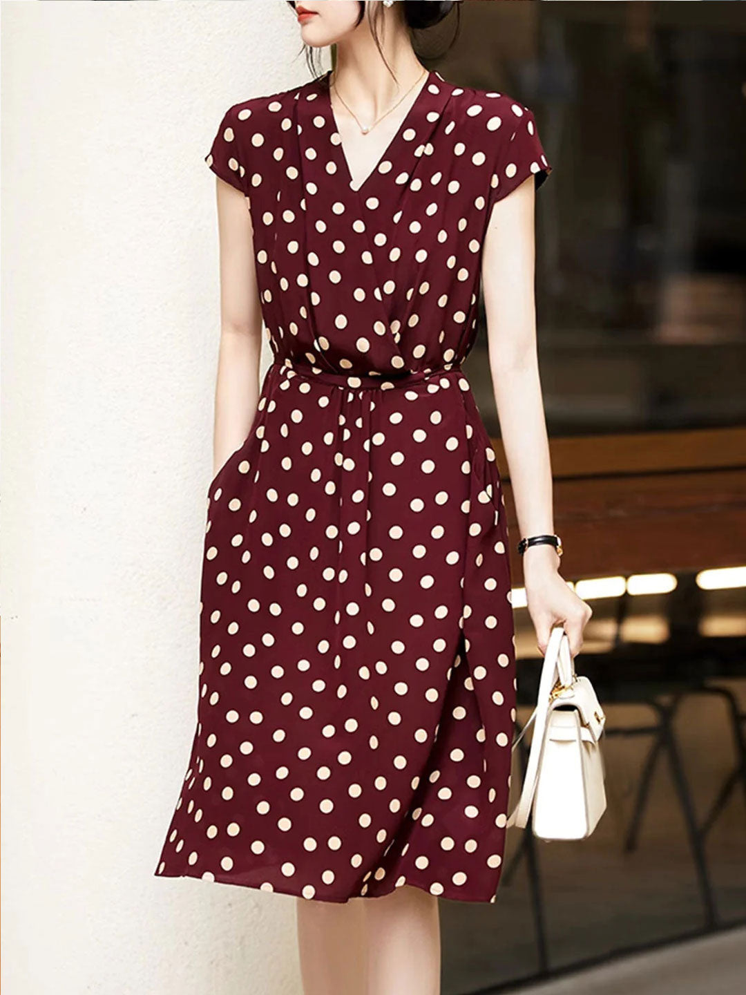 Zoe Classic Polka Dot Tie Dress