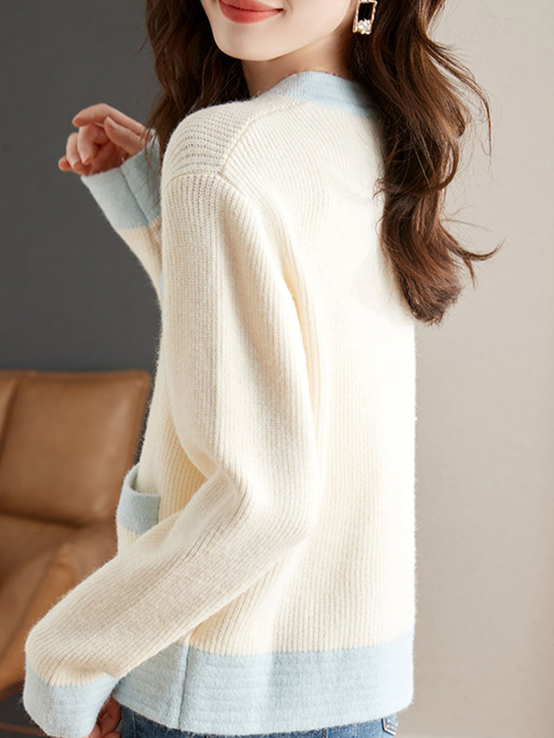 Sarah Classic Crew Neck Knitted Cardigan