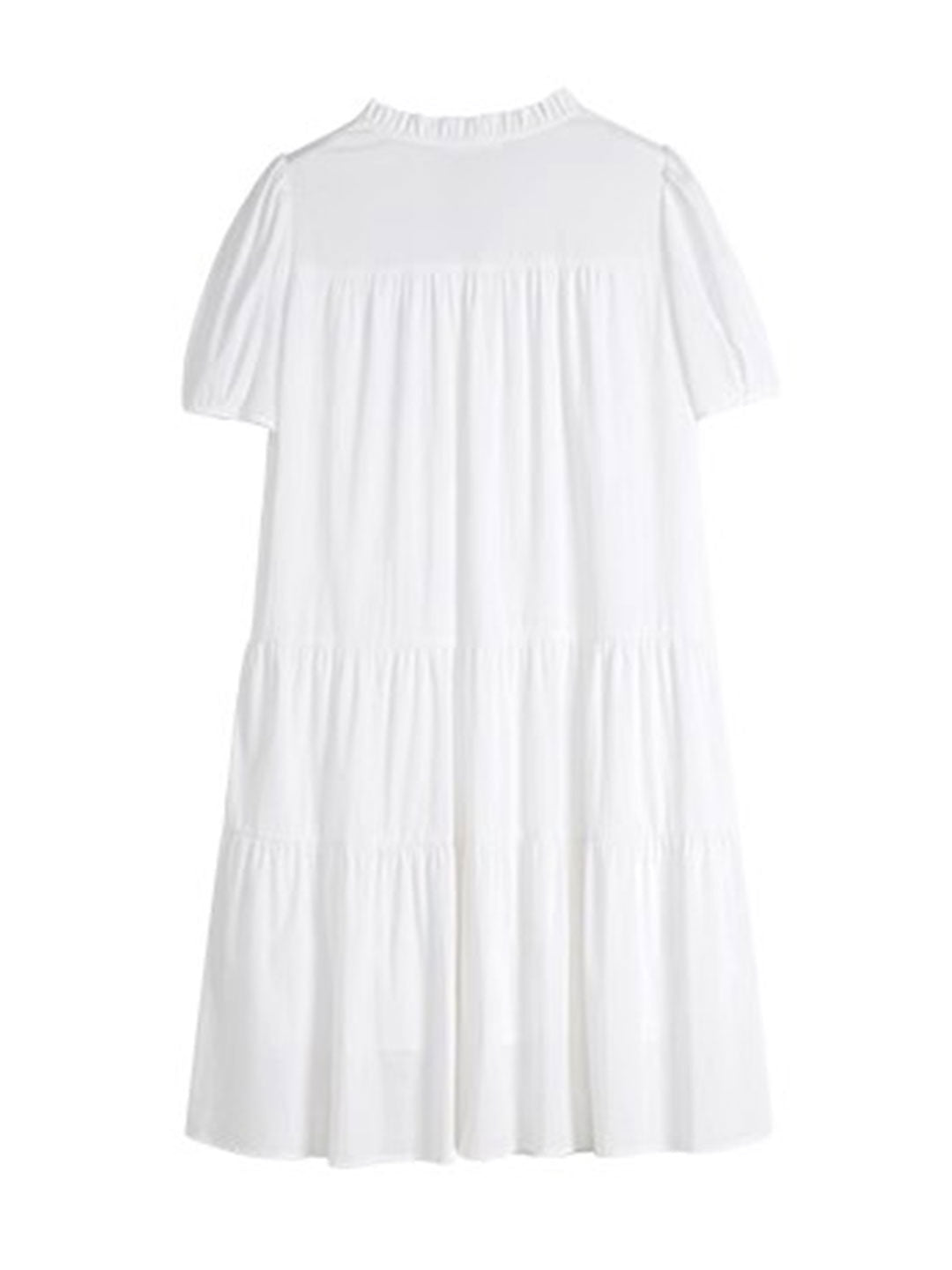 Layla Vacation Balloon Sleeve Tie Panel Dress