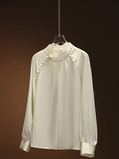 Sarah Elegant Button Neck Blouse