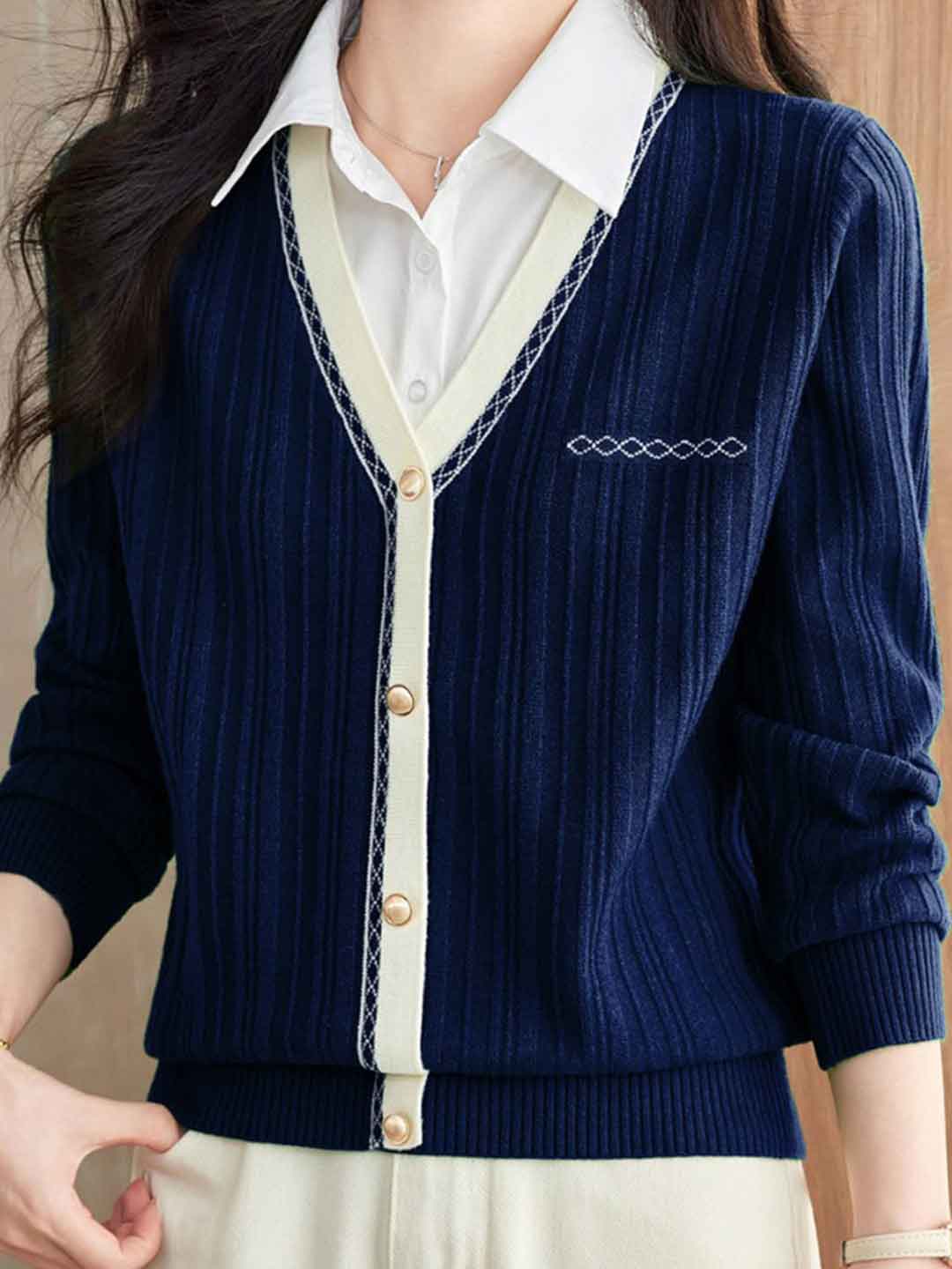 Jasmine Casual Colorblocked Mock Two-Piece Top