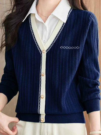 Jasmine Casual Colorblocked Mock Two-Piece Top