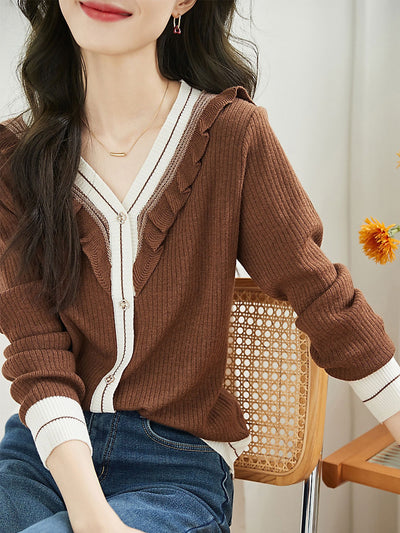 Olivia Retro Auricular Knitted Sweater