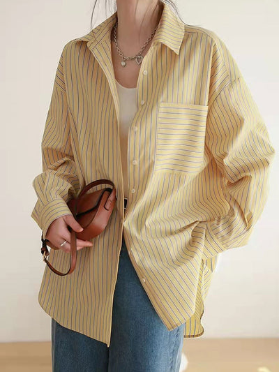 Bailey Loose Lapel Striped Shirt