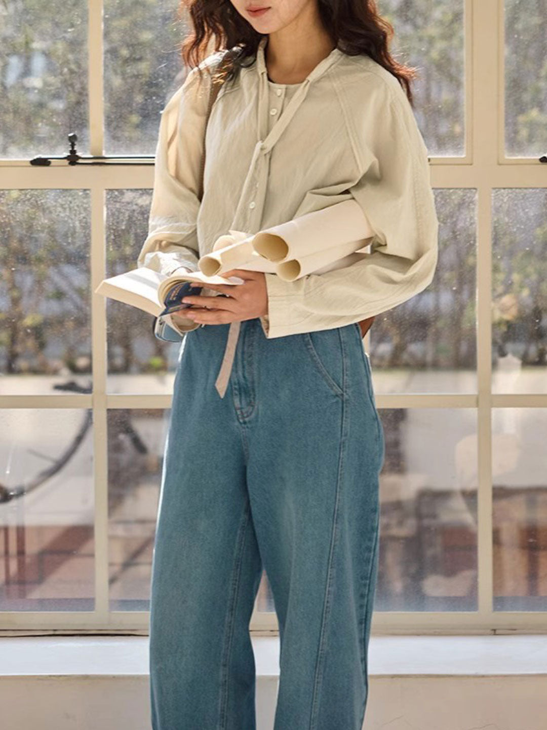 Faith Casual Collar Drawstring Shirt