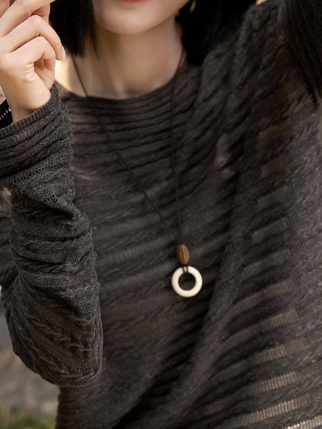 Chloe Loose Crew Neck Solid Color Knitted Top