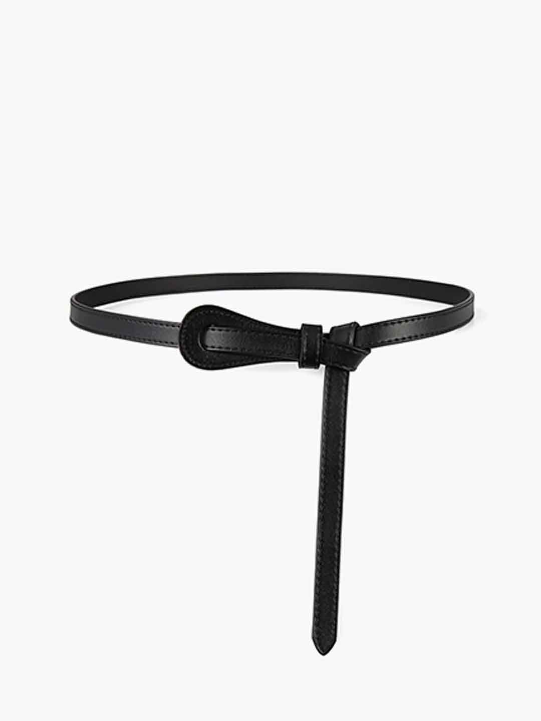 Slim Leather Knotted Belt