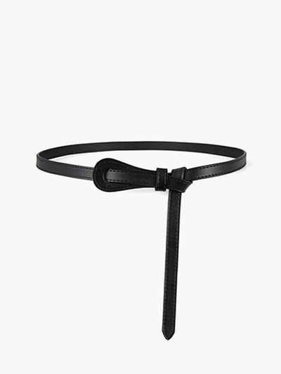 Slim Leather Knotted Belt