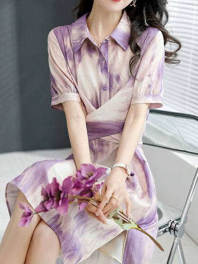 Kayla Elegant Printed Chiffon Dress