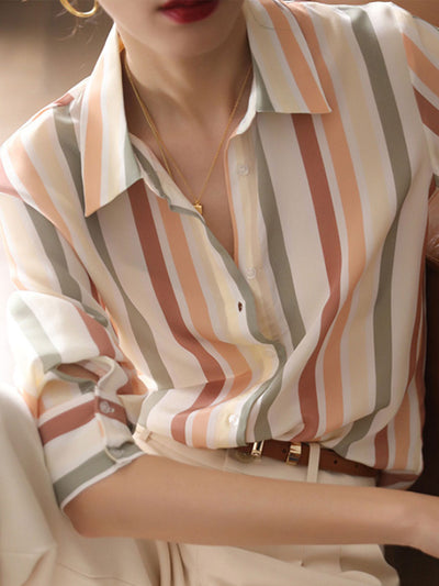 Taylor Vintage V-neck Striped Shirt