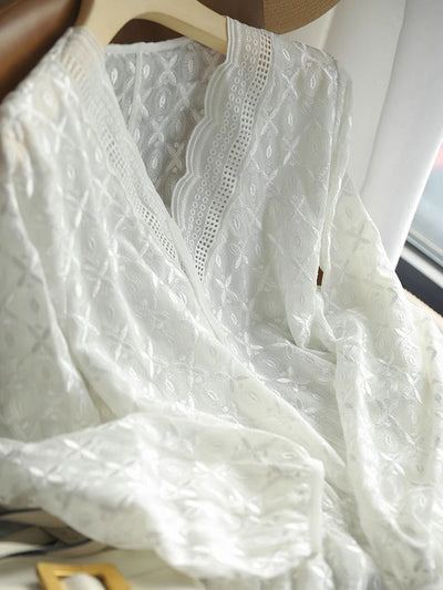 Abigail Retro Butterfly Embroidered Slim Top