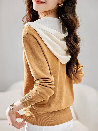 Ava Casual Hooded Knitted Sweater