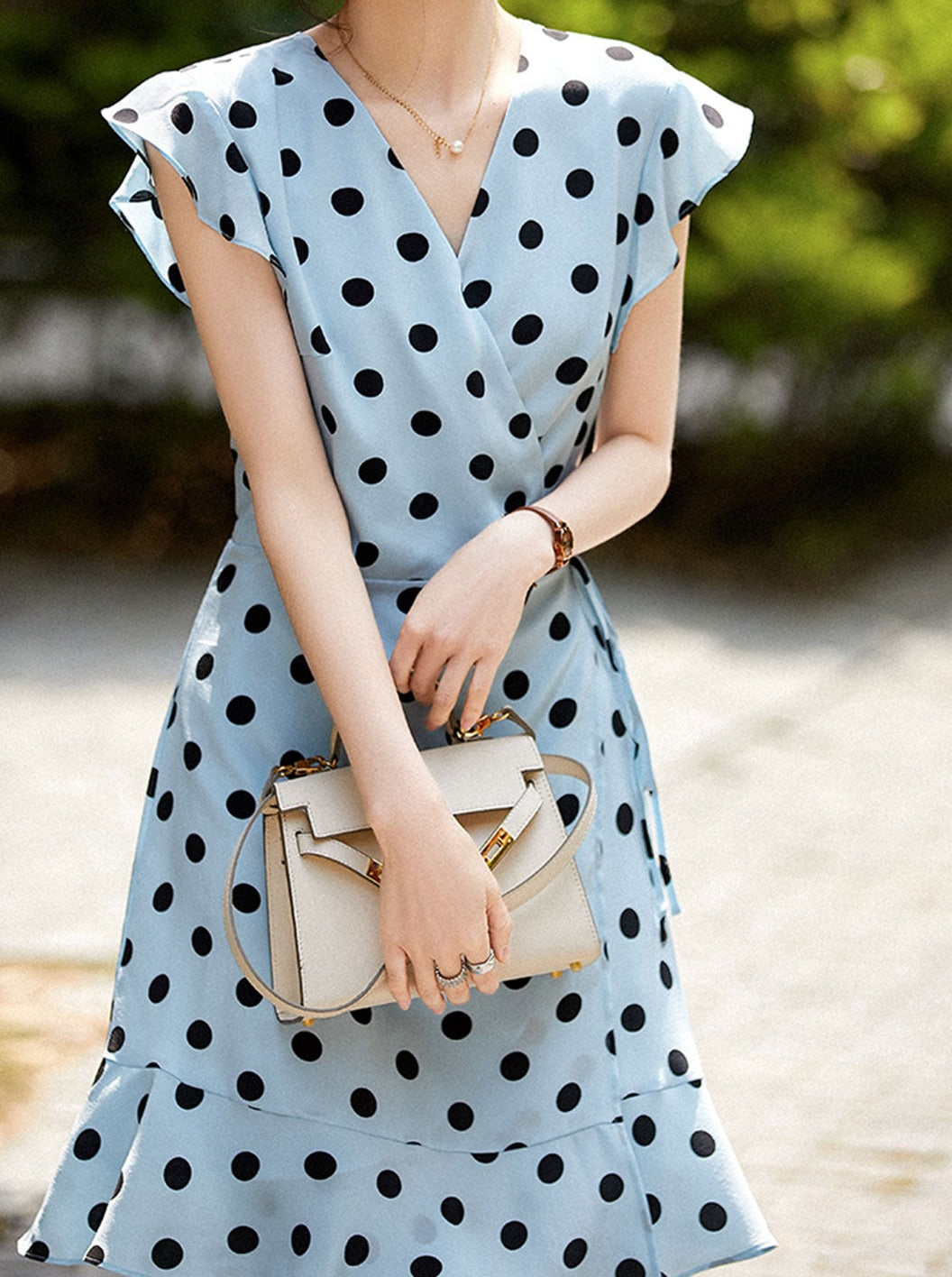 Ashley Classic Polka Dot Printed Dress