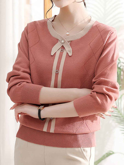 Madison Loose Crew Neck Pullover Knitted Top