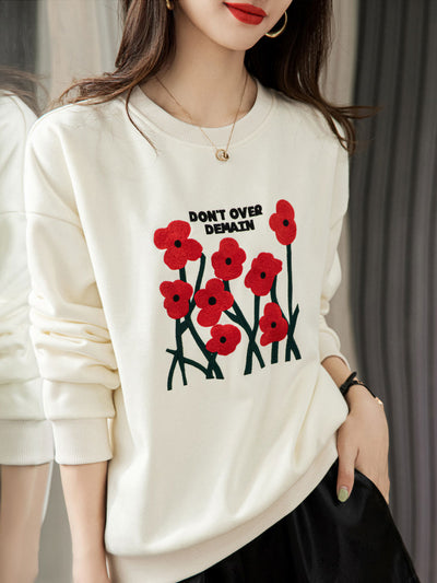 Zoey Loose Embroidered Sweatshirt