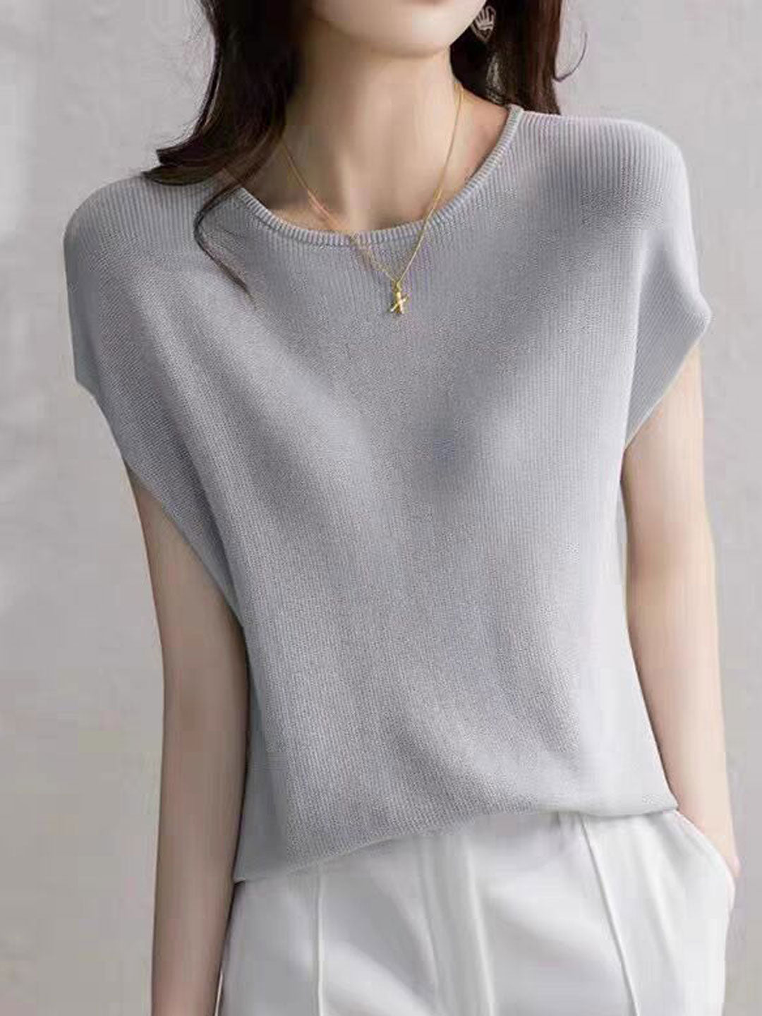 Destiny Elegant Back-Buttoned Knitted Top