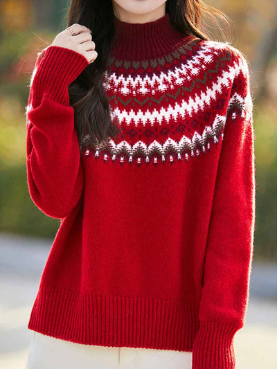Sophie Classic Turtleneck Knitted Pullover Sweater