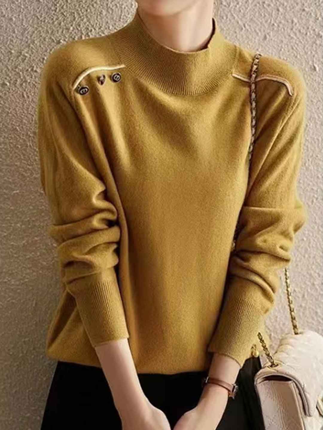 Madeline Casual Turtleneck Knitted Top