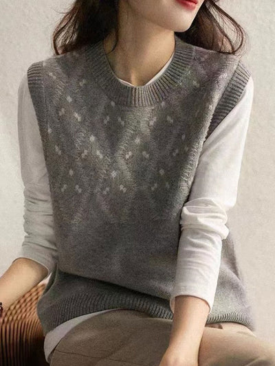 Madison Classic Geometric Pullover Knitted Vest Sweater