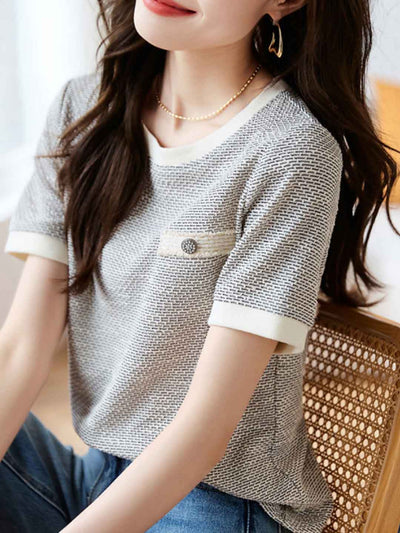 Sophie Casual Crew Neck Textured Top