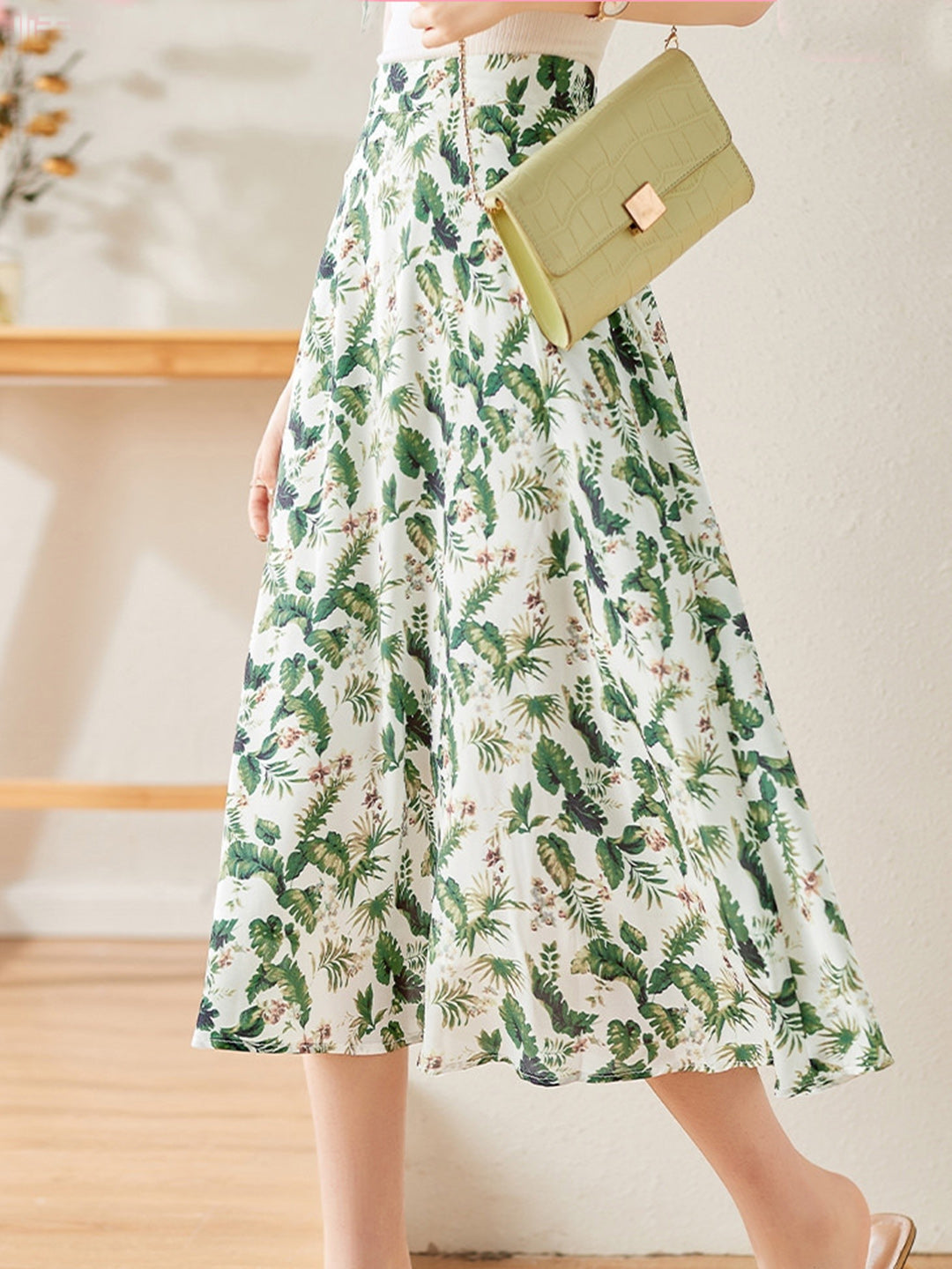 Camila Elegant Floral Printed A-line Skirt