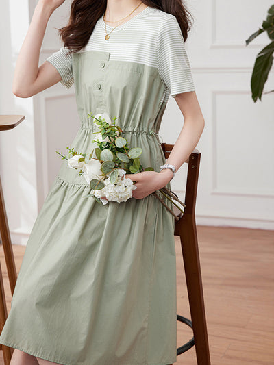 Audrey Elegant Color Block Irregular Dress