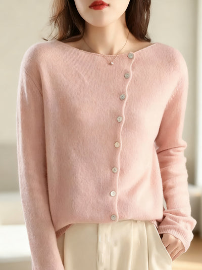 Kayla Classic Crew Neck Knitted Cardigan