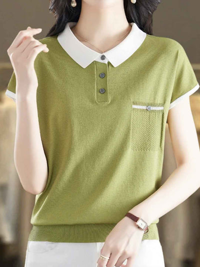 Caroline Loose Doll Collar Knitted Top