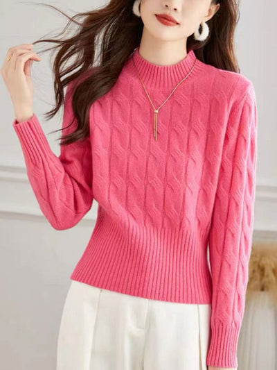 Lauren Elegant Crew Neck Turtleneck Knitted Sweater