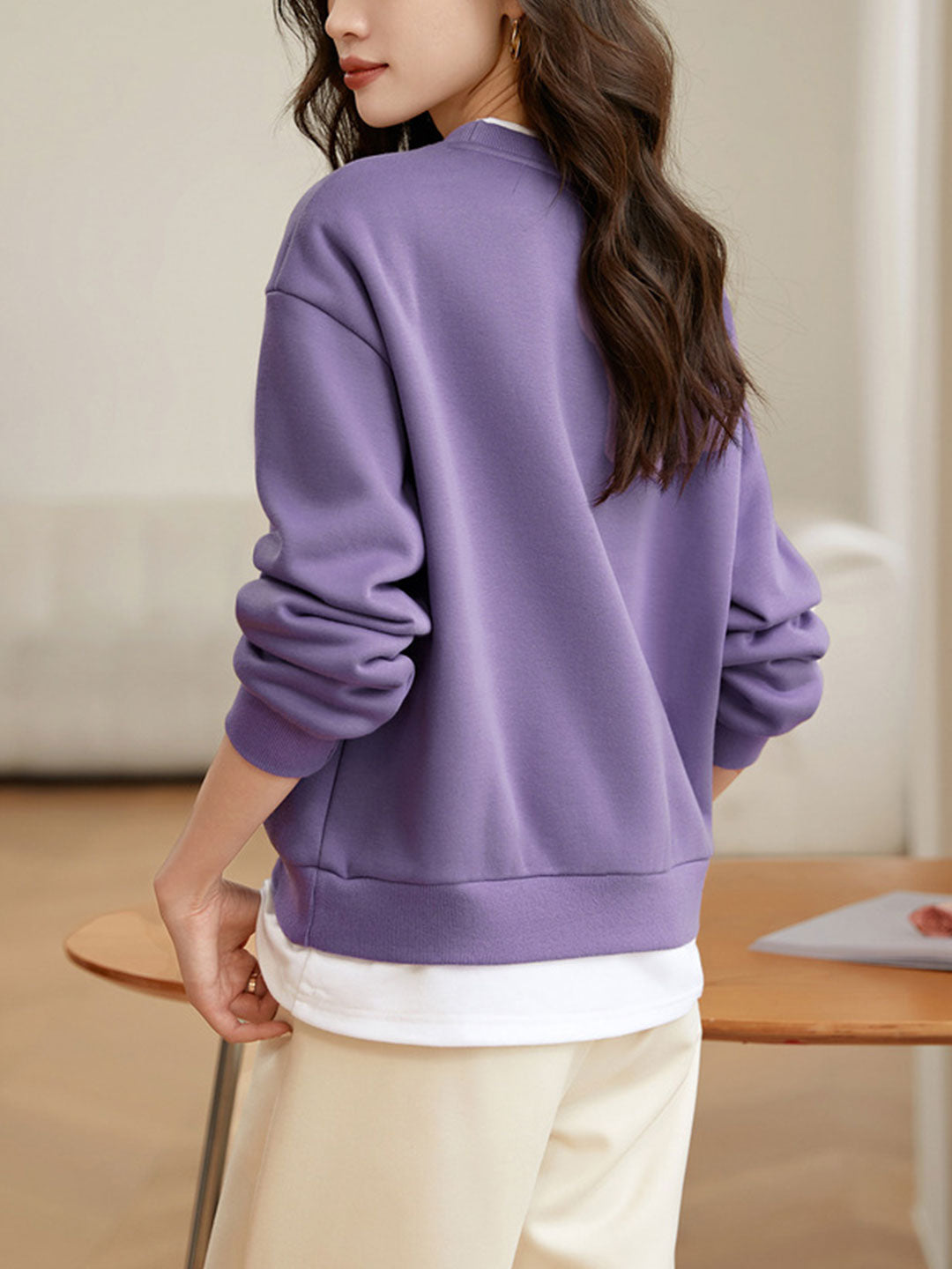 Hannah Casual Patchwork Layered Sweatshirt