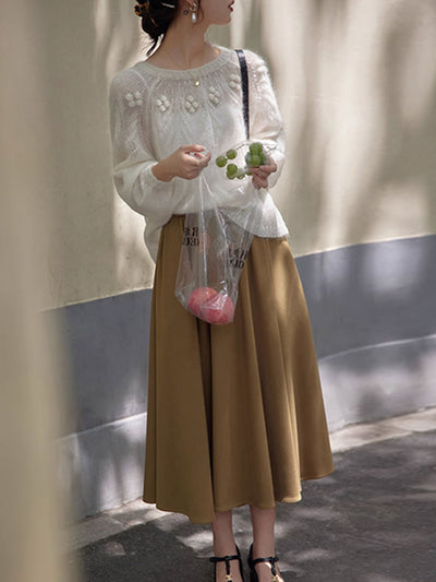 Alexis Loose Crew Neck Pullover Knitted Sweater