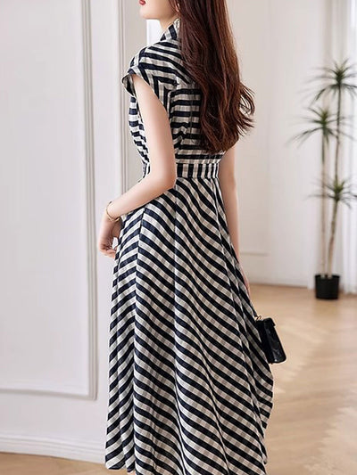 Alexis Elegant V-neck Textured Dress